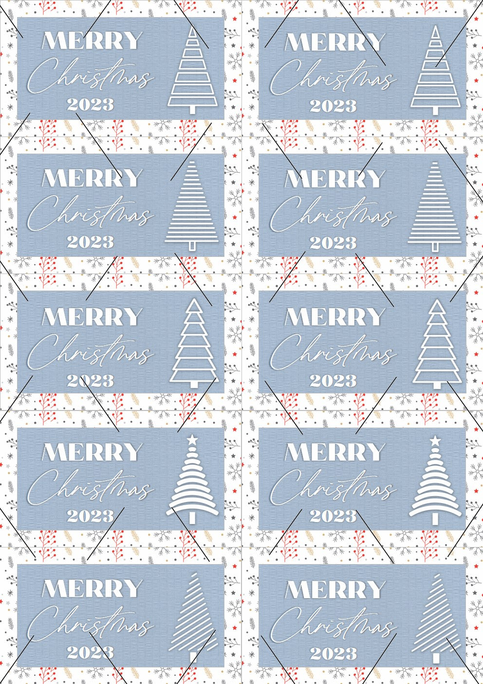 READY TO PRINT:  Christmas 2023 Gift Tags (set of 10) - Trees