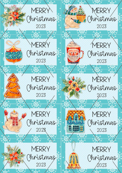 READY TO PRINT:  Christmas 2023 Gift Tags (set of 10) - Festive