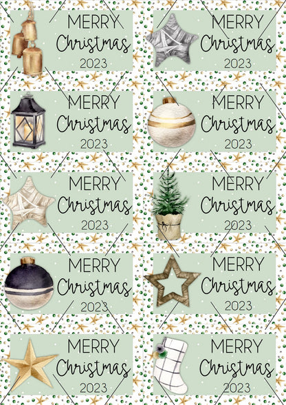 READY TO PRINT:  Christmas 2023 Gift Tags (set of 10) - Farmhouse