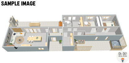 3D HOUSE PLANS:  Single Room