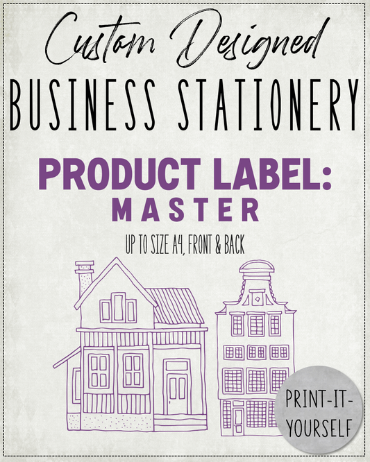 CUSTOM DESIGNED:  Business Stationery - Product Label:  Master