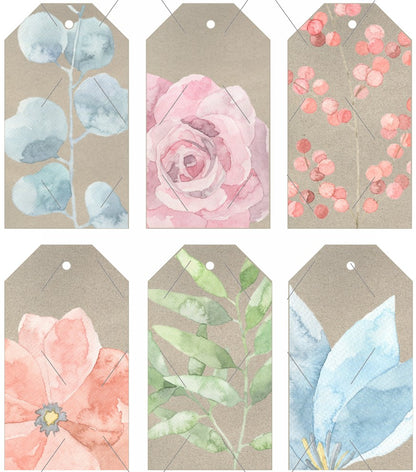 READY TO PRINT:  Gift Tags - Floral