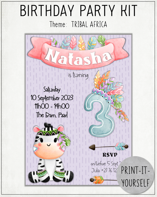 PRINT-IT-YOURSELF KIT: Birthday Party - Tribal Africa