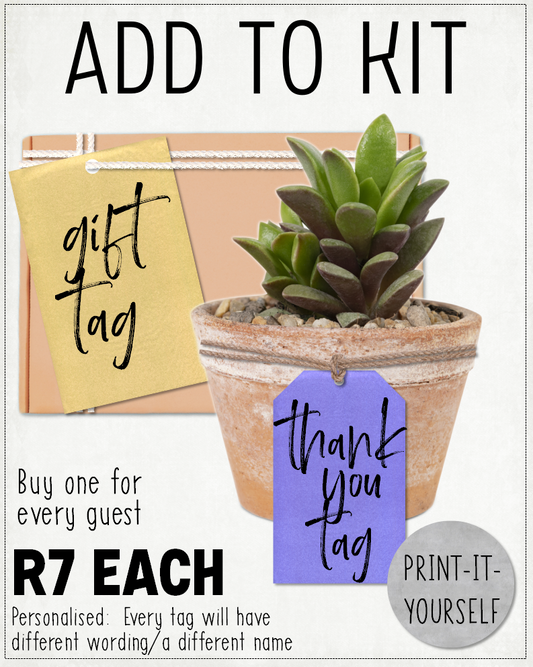 ADD TO KIT:  Gift / Thank You Tag - Personalised