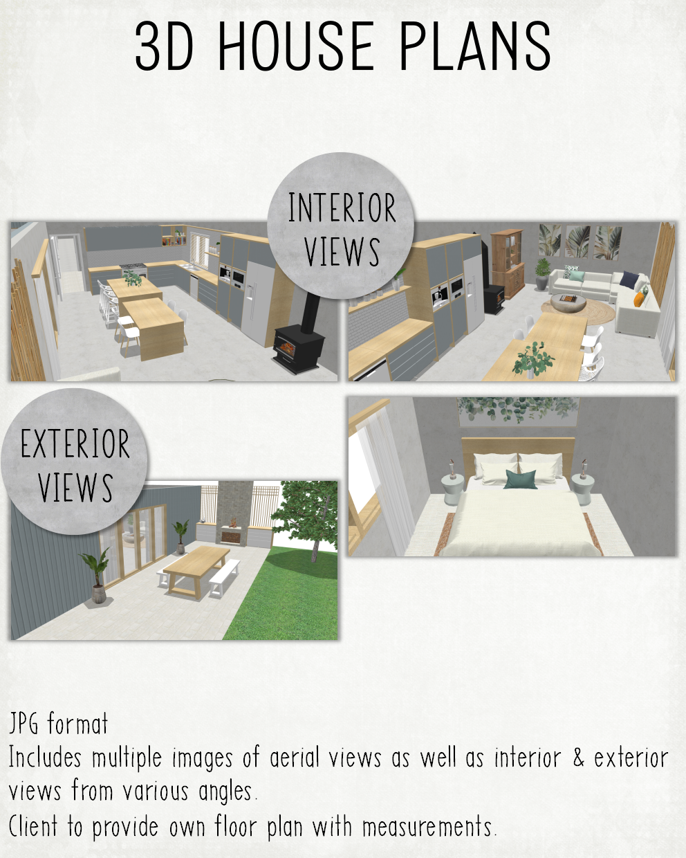 3D HOUSE PLANS:  Medium House