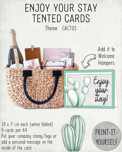 READY TO PRINT:  Enjoy Your Stay Cards - Cactus