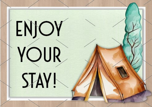 READY TO PRINT:  Enjoy Your Stay Cards - Camping
