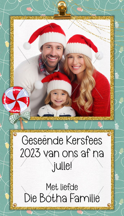 DIGITAL CARD;  Christmas Wishes 2023 - Christmas Candy (Afrikaans / English)