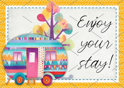 READY TO PRINT:  Enjoy Your Stay Cards - Glamping