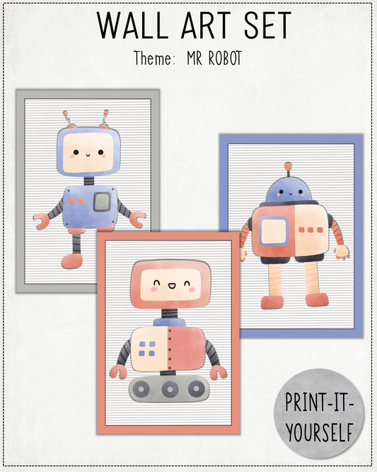 READY TO PRINT:  Wall Art Set - Mr Robot