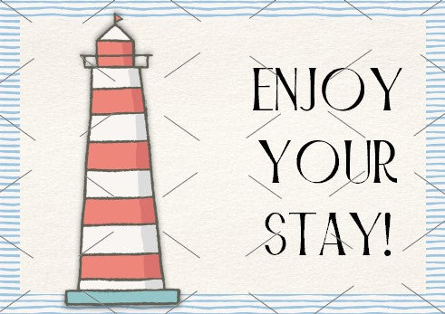 READY TO PRINT:  Enjoy Your Stay Cards - Nautical