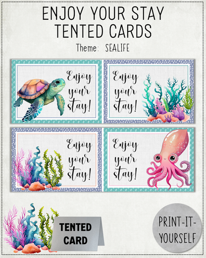 READY TO PRINT:  Enjoy Your Stay Cards - Sealife