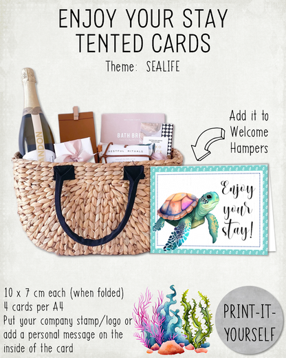 READY TO PRINT:  Enjoy Your Stay Cards - Sealife