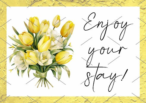 READY TO PRINT:  Enjoy Your Stay Cards - Tulips