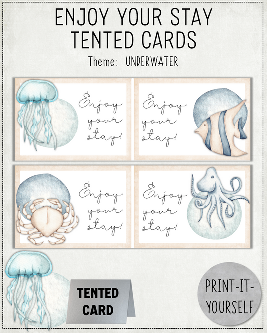 READY TO PRINT:  Enjoy Your Stay Cards - Underwater