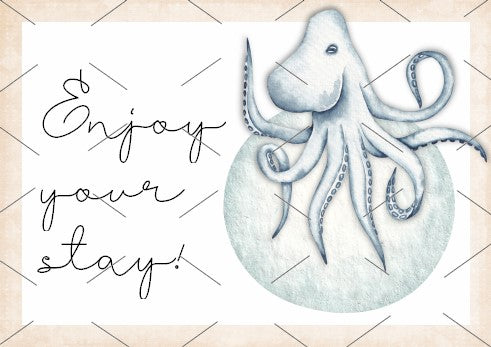 READY TO PRINT:  Enjoy Your Stay Cards - Underwater