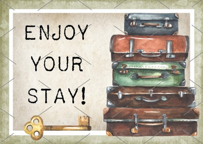 READY TO PRINT:  Enjoy Your Stay Cards - Vintage