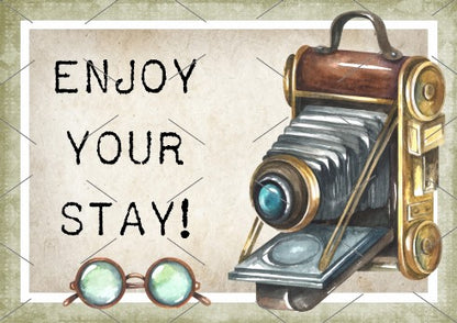 READY TO PRINT:  Enjoy Your Stay Cards - Vintage