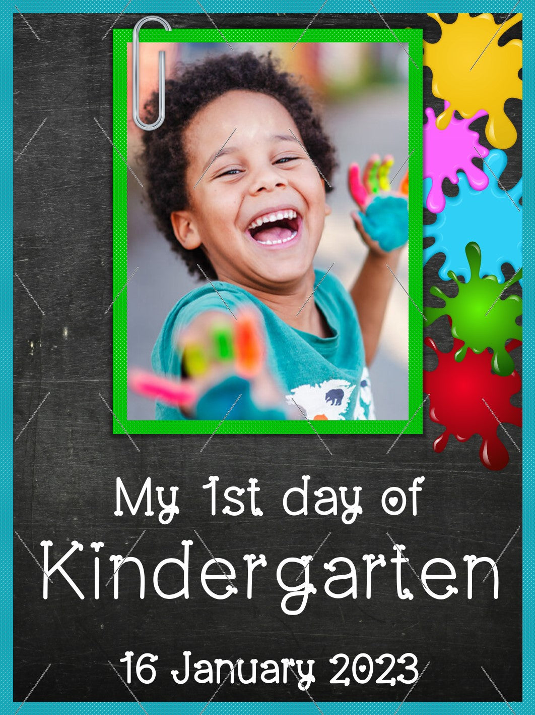 DIGITAL CARD:  1st Day of School - Kindergarten (English)