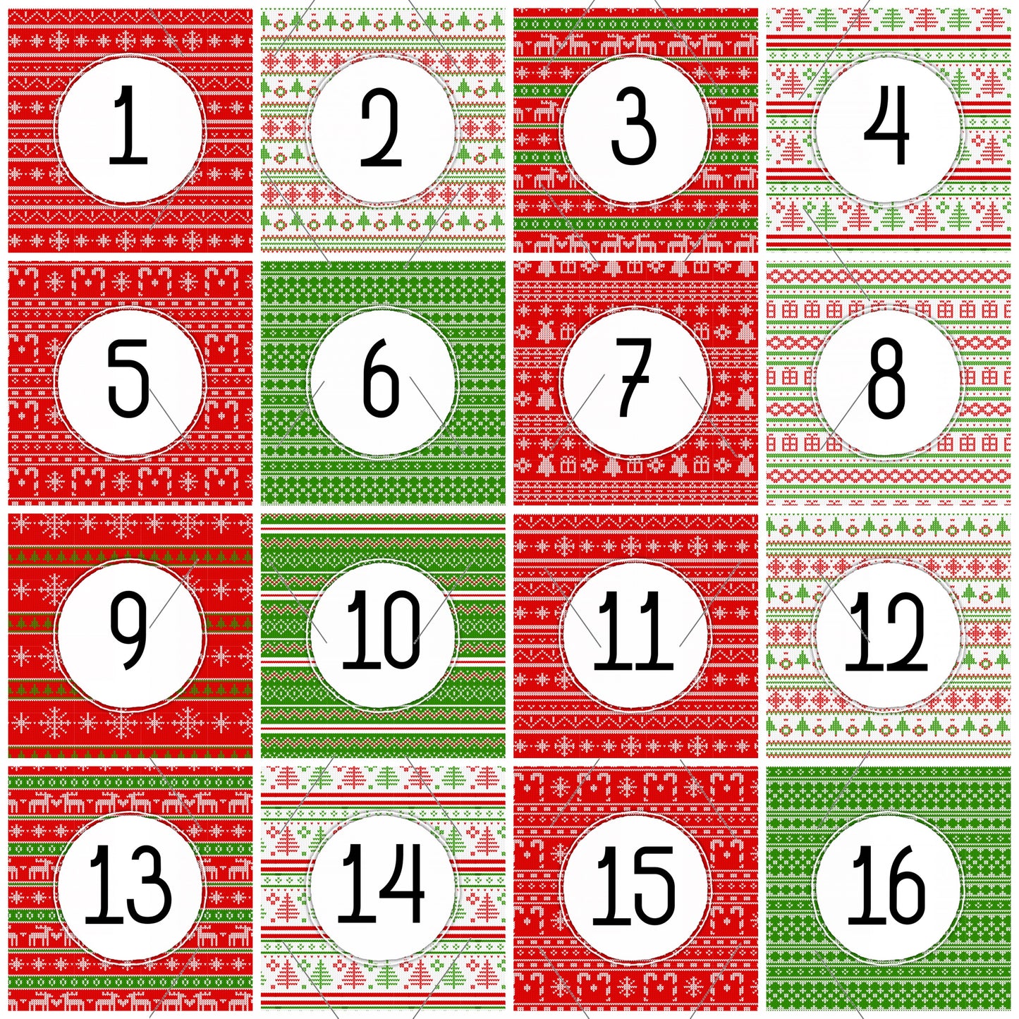 READY TO PRINT:  Advent Calendar - Christmas Sweater
