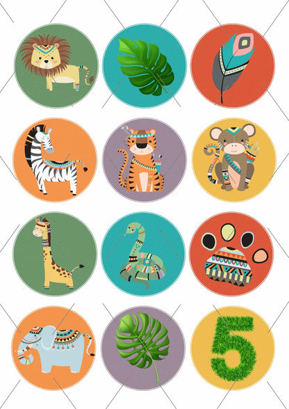 PRINT-IT-YOURSELF KIT:  Birthday Party - Tribal Jungle