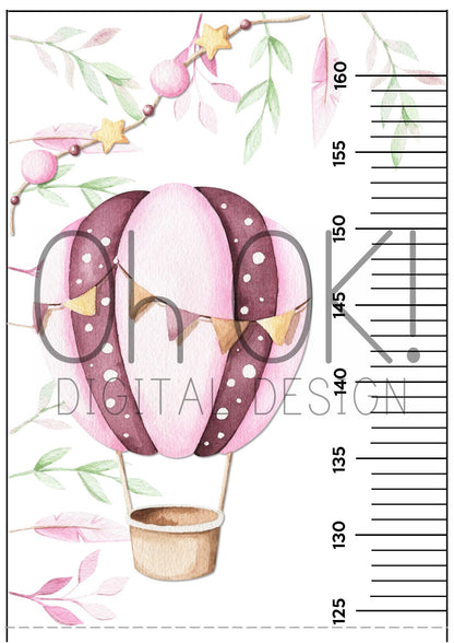 READY TO PRINT:  Wall Ruler 160 cm - Girly