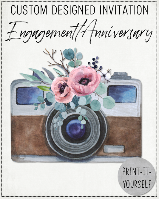 CUSTOM DESIGNED INVITATION - Engagement or Anniversary