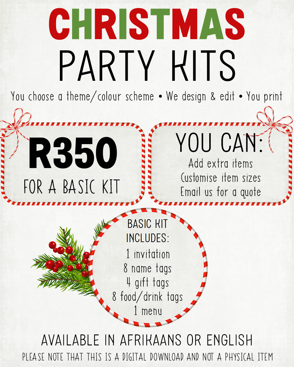 PRINT-IT-YOURSELF KIT: Christmas Party - Sparkly