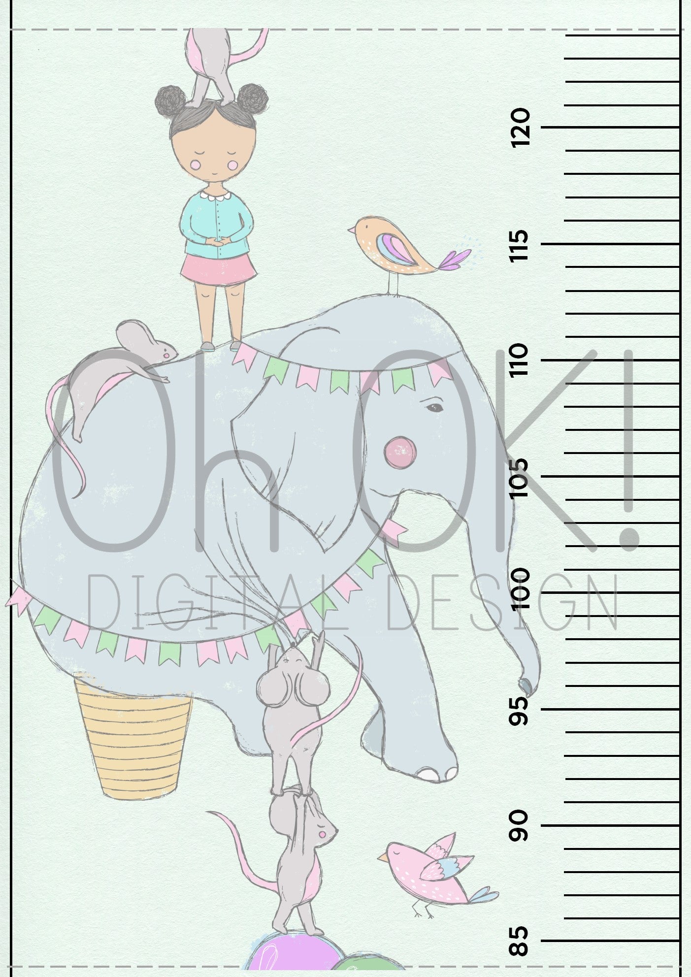 READY TO PRINT:  Wall Ruler 160 cm - Best Friends