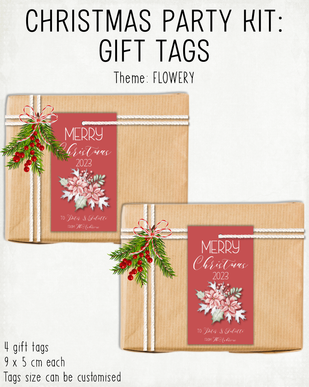 PRINT-IT-YOURSELF KIT: Christmas Party - Flowery