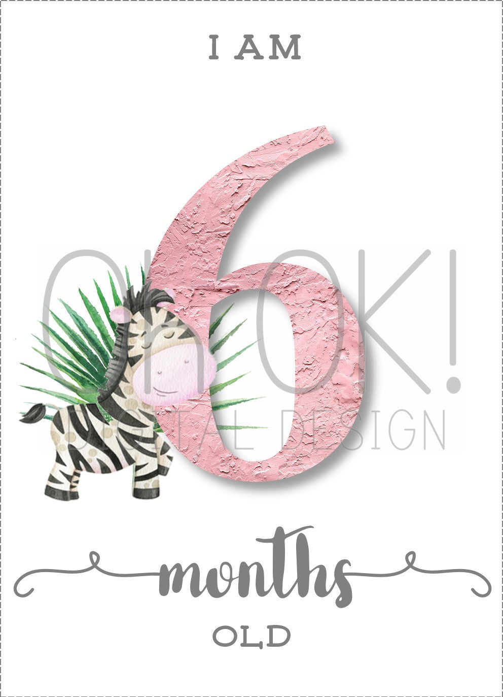 READY TO PRINT:  Baby Milestone Cards - Pink Baby Animals