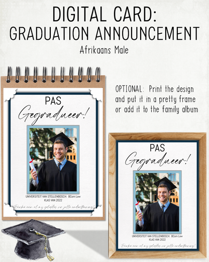 DIGITAL CARD: Graduation Announcement (Afrikaans)