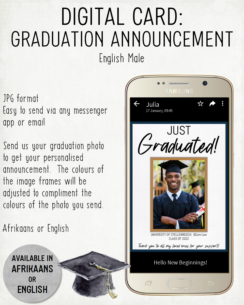 DIGITAL CARD: Graduation Announcement (English)