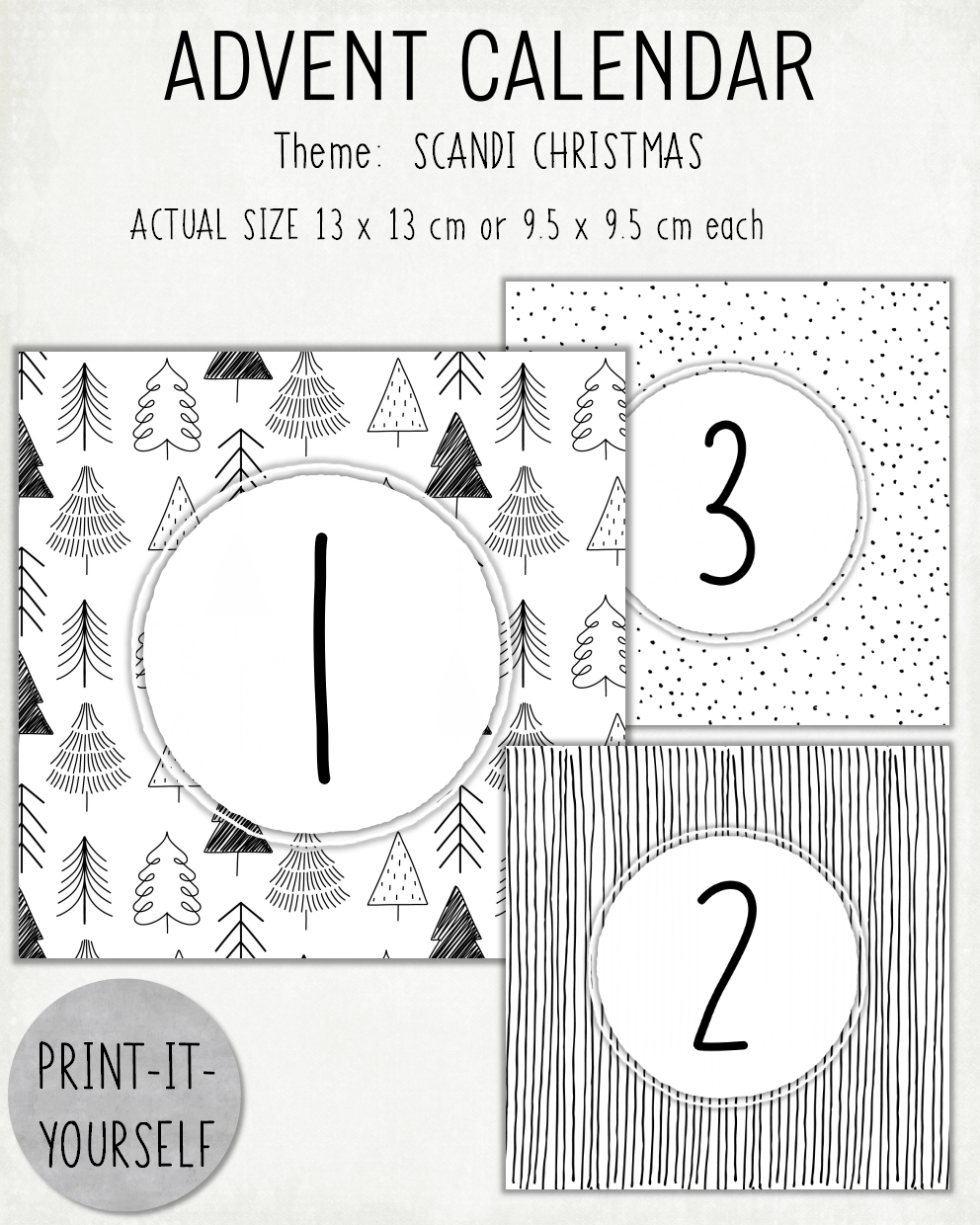 READY TO PRINT: Advent Calendar - Scandi Christmas