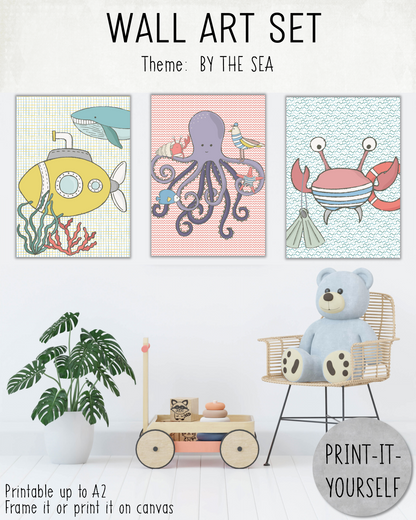 READY TO PRINT: Wall Art Set - By the Sea